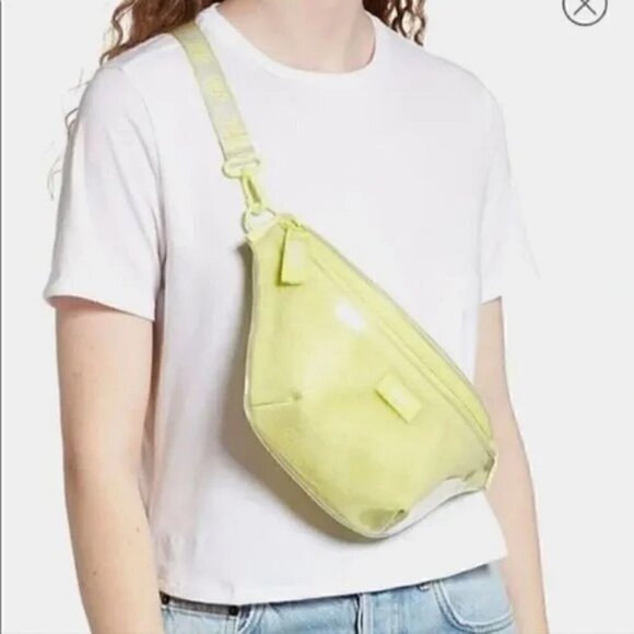 Ugg Green Neon Nasha Plush Clear Belt Bag Fanny Pack Waist Pack - Picture 3 of 8